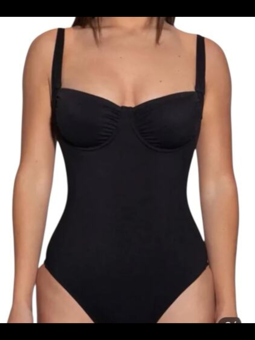 TA3 Black “Sweety” Sculpting One Piece Swimsuit L Long NWT Lace-Up Back